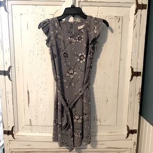 Loft; like new, dusty purple and floral XSP dress